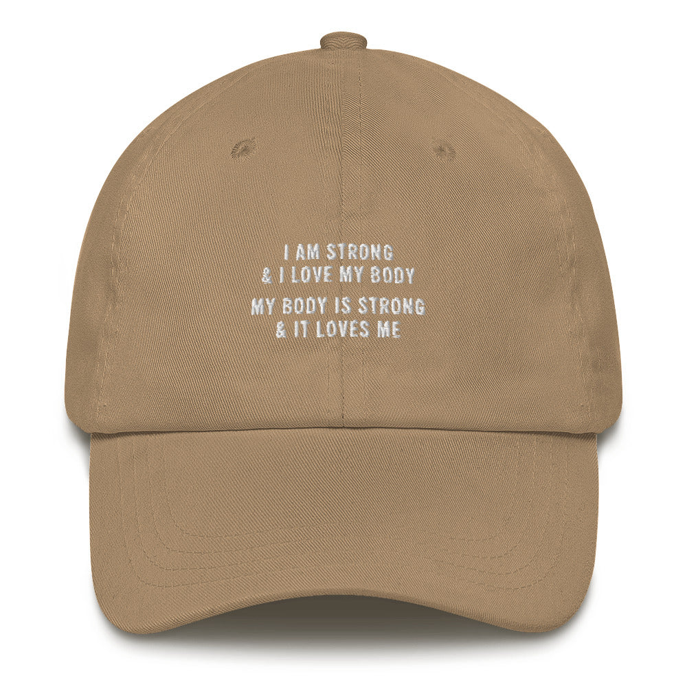 I Am Strong Dad Hat - Front Quote